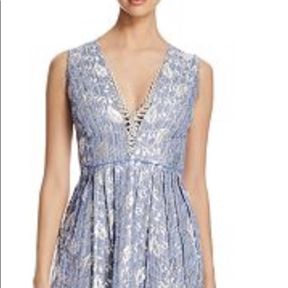 Elie Tahari Jacquelle Dress in Silver Foil 2 NWT